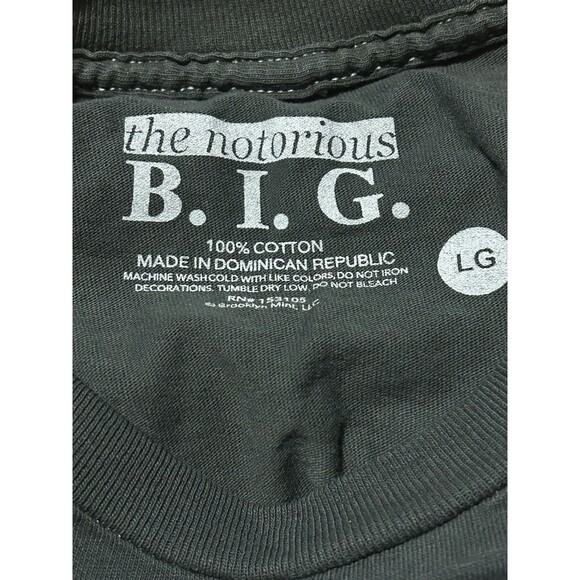The Notorious B.I.G. Biggie Smalls Graphic T-Shirt Black Large Brooklyn Mint - Picture 4 of 4